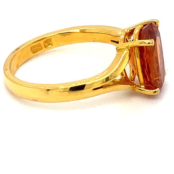 Spessartine 3.50ct Solid 22K Yellow Gold Ring - Picture 4 of 8